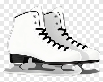 White Ice Skates With Black Laces PNG