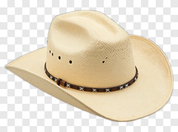 Classic Cowboy Hat With Decorative Band PNG