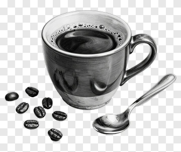 Coffee Cup With Beans And Spoon PNG