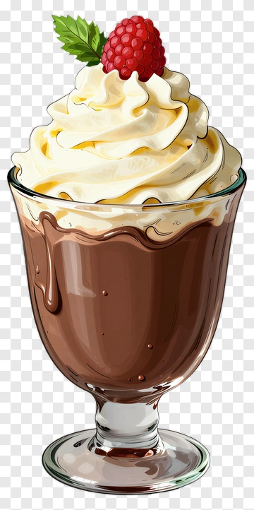 Chocolate Drink With Whipped Cream And Raspberry PNG