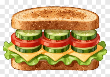 Fresh Sandwich With Veggies PNG