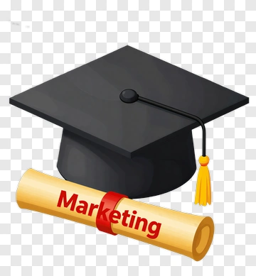 Graduation Cap With Marketing Scroll PNG