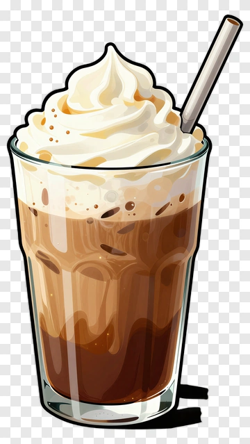 Iced Coffee With Whipped Cream PNG