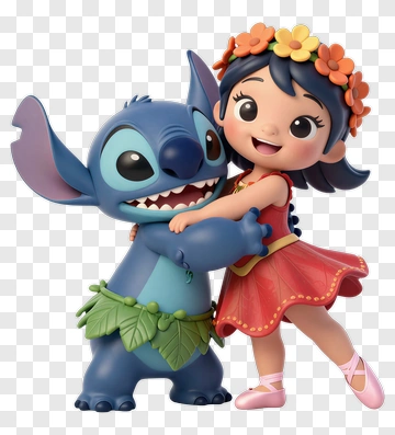 Stitch And Lilo Hugging PNG
