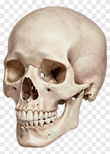 Human Skull Anatomical Study PNG