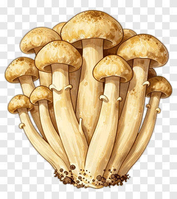 Enoki Mushroom Cluster PNG
