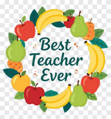 Best Teacher Ever Gift Design PNG