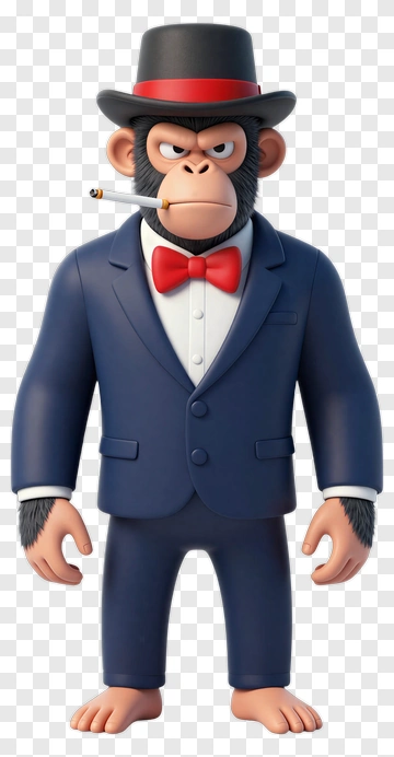 Monkey Businessman Smoking Cigar PNG