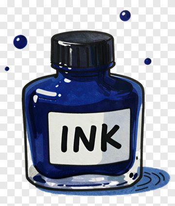 Blue Ink Bottle PNG