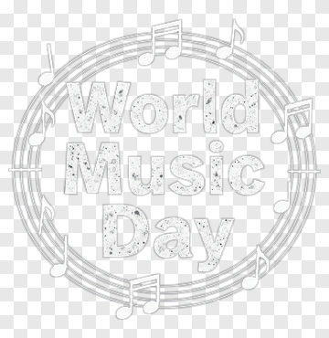 World Music Day Chalkboard Design PNG