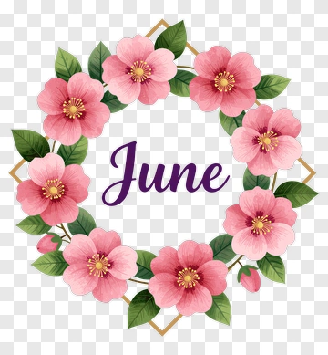 June Flower Wreath PNG