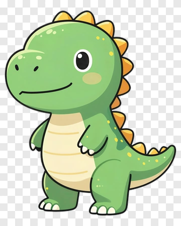 Cute Green Dinosaur PNG