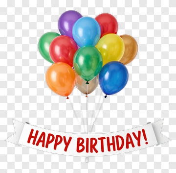 Happy Birthday Balloons And Banner PNG
