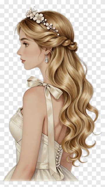 Bride In Elegant Wedding Dress PNG