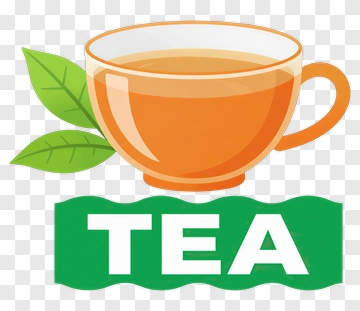 Tea Cup With Leaves And Label PNG