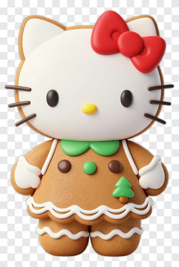 Hello Kitty Gingerbread Figure PNG