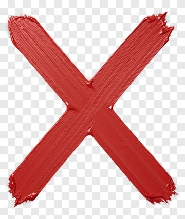 Red X Paint Stroke PNG