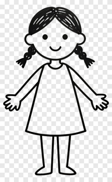 Simple Girl Drawing PNG