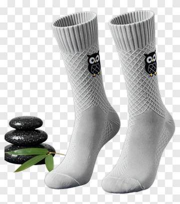 Gray Owl Knit Socks PNG