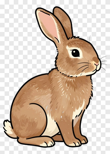 Brown Rabbit Sitting PNG