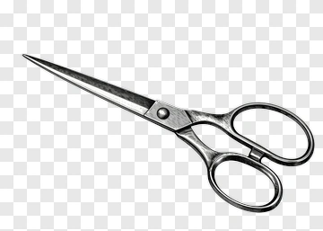 Hand-drawn Silver Scissors PNG