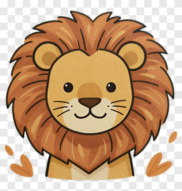 Cute Cartoon Lion PNG
