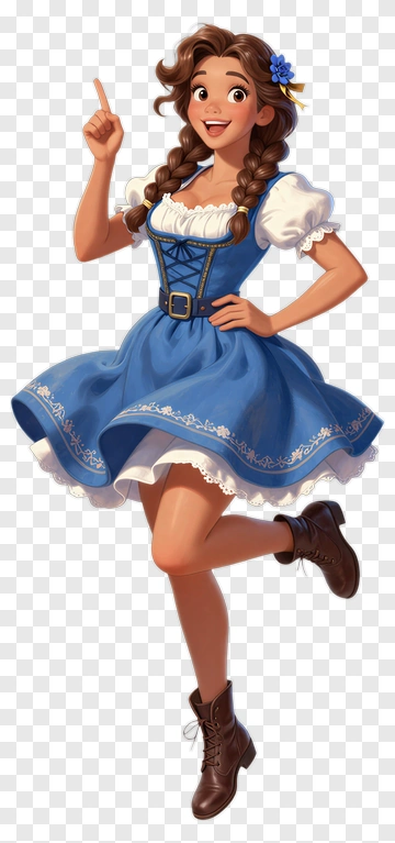 Belle Pointing Upwards With A Smile PNG
