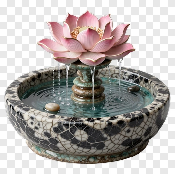 Lotus Flower Water Fountain PNG