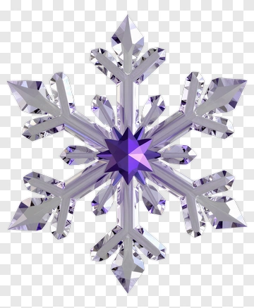 Crystal Snowflake With Purple Center PNG