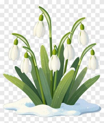 Snowdrop Flowers In Winter PNG