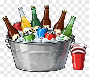 Refreshing Summer Drinks Setup PNG
