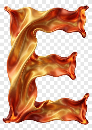 Golden Orange Letter E PNG