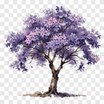 Purple Flowering Tree PNG