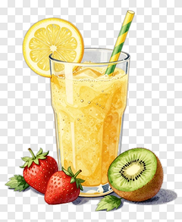 Fruit Smoothie With Strawberry Kiwi And Lemon PNG