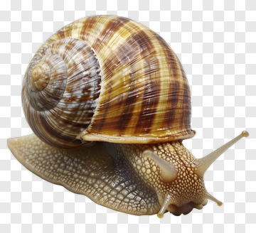 Snail With Striped Shell PNG