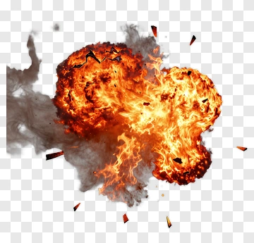 Explosion With Fire And Shrapnel PNG