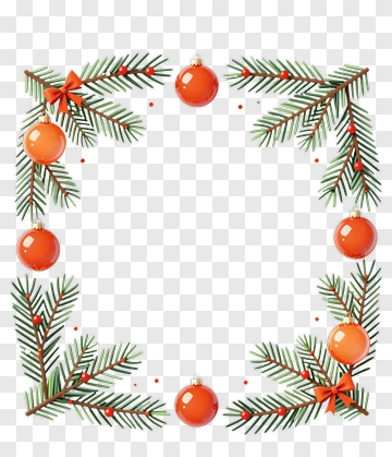 Christmas Wreath With Ornaments And Ribbons PNG