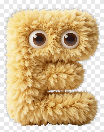 Furry Letter E Character PNG