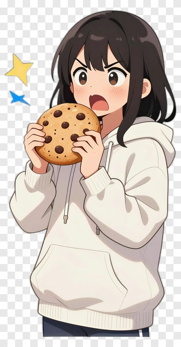 Girl Holding A Chocolate Chip Cookie PNG