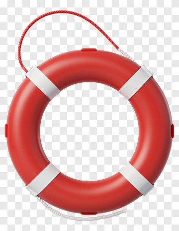 Red Life Preserver With White Straps PNG
