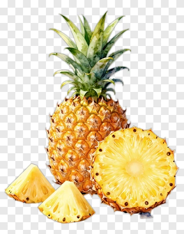 Sliced Pineapple With Fresh Slices PNG