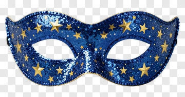 Blue Star Mask With Gold Sequins PNG