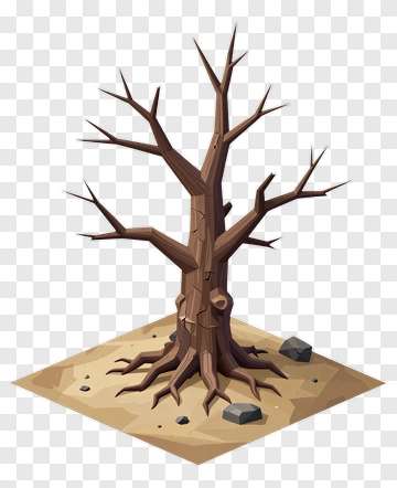 Dead Tree In Desert Landscape PNG