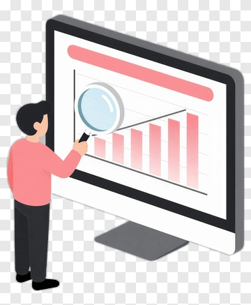 Person Analyzing Data On Monitor PNG