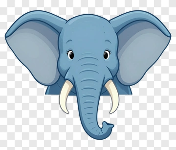 Blue Cartoon Elephant PNG