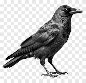 Crow In Detailed Sketch PNG