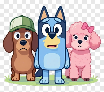 Bluey And Friends Cartoon Dogs PNG