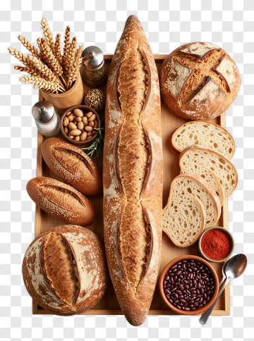 Artisan Bread Selection PNG