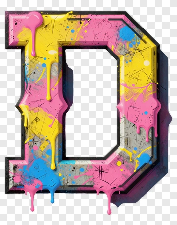 Vibrant Paint Splatter Letter D PNG