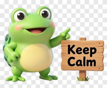 Green Frog Holding Keep Calm Sign PNG